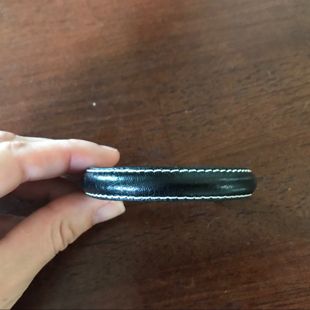 Black leather bracelet